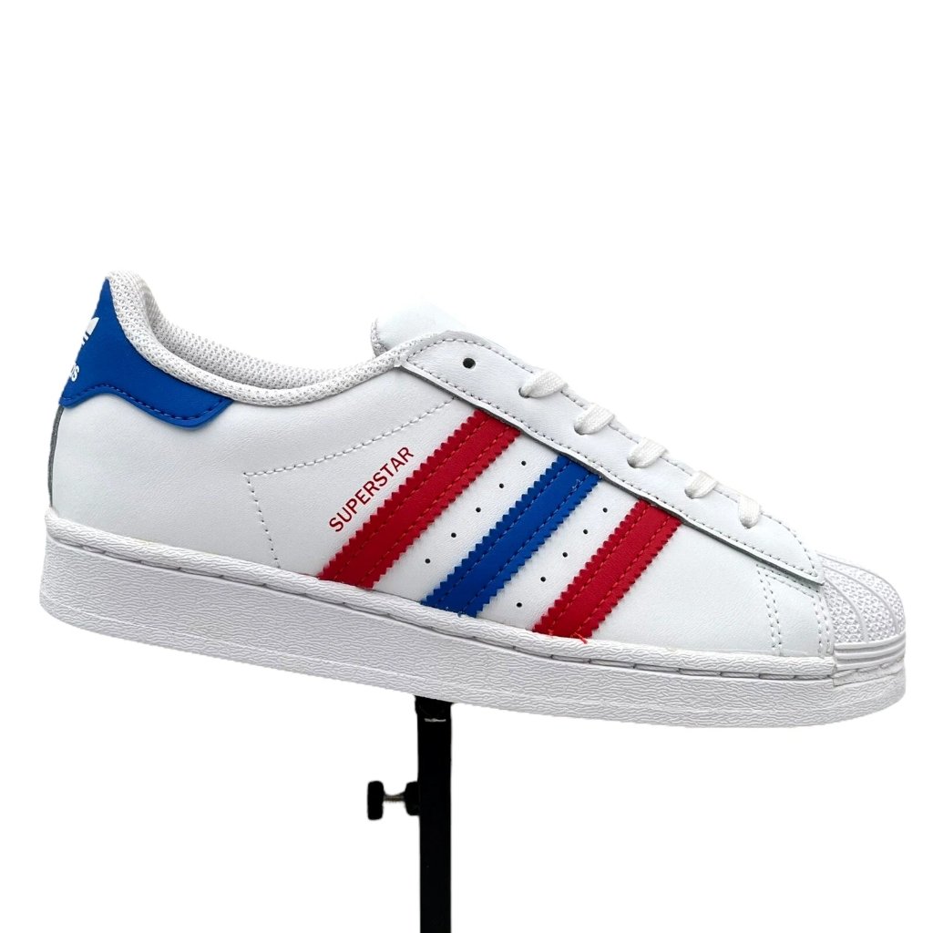 Adidas Superstar Youth Boys Girls Leather Sneakers Size 3y White-Multi Low Top